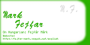 mark fejfar business card